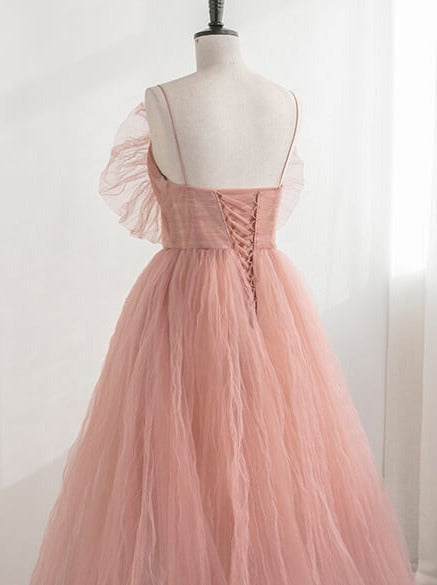 vigocouture-Blush Bow-Tie Prom Dresses Beaded Spaghetti Strap Formal Dresses 21167-Prom Dresses-vigocouture-
