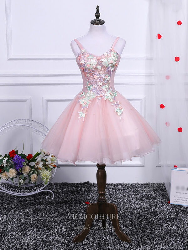 vigocouture-Blush Lace Applique Homecoming Dresses Removable Cape Dama Dresses hc099-Prom Dresses-vigocouture-