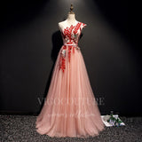 vigocouture-Blush Lace Applique Quinceañera Dresses One Shoulder Prom Dresses 20430-Prom Dresses-vigocouture-Blush-Custom Size-