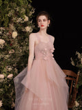vigocouture-Blush Off the Shoulder Floral Prom Dress 20732-Prom Dresses-vigocouture-