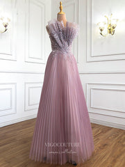 Blush Strapless Prom Dresses Beaded Evening Dresses 21249