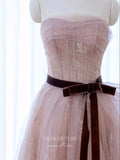 vigocouture-Blush Strapless Prom Dresses Tulle Formal Dresses 21172-Prom Dresses-vigocouture-