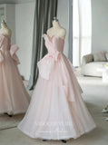 Blush Strapless Satin Prom Dresses Bow-Tie Evening Gown 22061-Prom Dresses-vigocouture-Blush-US2-vigocouture