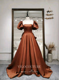 vigocouture-Brown Removable Sleeve Prom Dresses Bow-Tie Formal Dresses 21181-Prom Dresses-vigocouture-Brown-Custom Size-