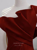 vigocouture-Burgundy Mermaid Prom Dresses One Shoulder 21018-Prom Dresses-vigocouture-