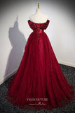 Burgundy Pleated Tulle Prom Dress with Bow-Tie Bodice 22320-Prom Dresses-vigocouture-Burgundy-Custom Size-vigocouture
