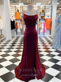 Burgundy Velvet Mermaid Prom Dress 20624