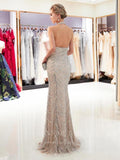 vigocouture-Champagne Beaded Mermaid Prom Dress 20295-Prom Dresses-vigocouture-