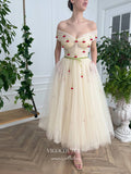vigocouture-Champagne Hoco Dresses Off the Shoulder Cherry Maxi Dresses hc158-Prom Dresses-vigocouture-