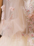vigocouture-Champagne Lace Applique Quinceanera Dresses Long Sleeve Sweet 15 Dresses 21371-Prom Dresses-vigocouture-