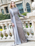 vigocouture-Convertible Beaded Long Sleeve Prom Dress 20787-Prom Dresses-vigocouture-