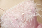 vigocouture-Cute Feather Hoco Dresses Spaghetti Strap Homecoming Dresses hc230-Prom Dresses-vigocouture-