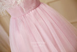 vigocouture-Cute Feather Hoco Dresses Spaghetti Strap Homecoming Dresses hc230-Prom Dresses-vigocouture-