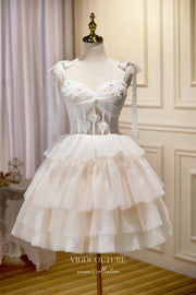 Cute Lace Applique Hoco Dresses Spaghetti Strap Homecoming Dresses hc234