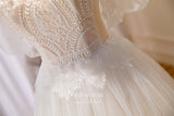 vigocouture-Cute Spaghetti Strap Formal Dresses Lace Applique Prom Dresses 21607-Prom Dresses-vigocouture-