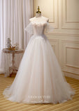 vigocouture-Cute Spaghetti Strap Formal Dresses Lace Applique Prom Dresses 21607-Prom Dresses-vigocouture-Ivory-US2-
