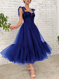 Dark Blue Tulle Prom Dresses Tea-Length Formal Dress 21854-Prom Dresses-vigocouture-Blue-US2-vigocouture