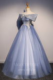 vigocouture-Dusty Blue Quinceañera Dresses Off the Shoulder Ball Gown 20457-Prom Dresses-vigocouture-Dusty Blue-Custom Size-