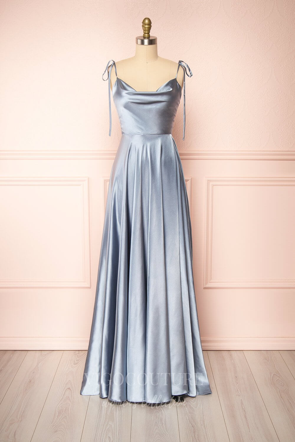 vigocouture-Dusty Pink Spaghetti Strap Prom Dress 20578-Prom Dresses-vigocouture-Silver-US2-