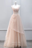 Elegant Blush Prom Dress with Sweetheart Neck and Beaded Spaghetti Strap 22310-Prom Dresses-vigocouture-Blush-Custom Size-vigocouture
