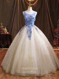 vigocouture-Floral Quinceanera Dresses Sparkly Tulle Sweet 15 Dresses 21381-Prom Dresses-vigocouture-As Pictured-Custom Size-