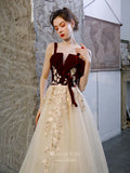 vigocouture-Floral Spaghetti Strap Prom Dress 20210-Prom Dresses-vigocouture-