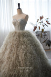 Gorgeous Grey Strapless Ruffled Tulle Quinceanera Dress 22295-Prom Dresses-vigocouture-Grey-Custom Size-vigocouture