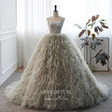 Gorgeous Grey Strapless Ruffled Tulle Quinceanera Dress 22295-Prom Dresses-vigocouture-Grey-Custom Size-vigocouture