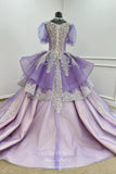 Gorgeous Lavender Beaded Quinceanera Dress with Puffed Sleeve and Overskirt 70002-Prom Dresses-vigocouture-Lavender-US2-vigocouture
