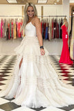 Sparkly Tulle Tiered Prom Dresses A-Line Spaghetti Strap Formal Dresses 21544-Prom Dresses-vigocouture-Lavender-US2-vigocouture