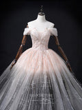 vigocouture-Gradient Sparkly Tulle Quinceanera Dresses Beaded Princess Dresses 21364-Prom Dresses-vigocouture-