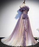 vigocouture-Gradient Strapless Sparkly Tulle Prom Dress 20915-Prom Dresses-vigocouture-