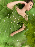 vigocouture-Green 3D Floral Hoco Dresses Spaghetti Strap Maxi Dresses hc167-Prom Dresses-vigocouture-Green-US2-