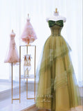 vigocouture-Green Bow-Tie Prom Dresses Beaded Strapless Formal Dresses 21179-Prom Dresses-vigocouture-Green-Custom Size-