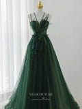 vigocouture-Green Bow-Tie Prom Dresses Spaghetti Strap Party Dresses 21319-Prom Dresses-vigocouture-