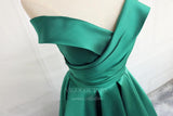 vigocouture-Green Satin Prom Dress 2022 Sweetheart Neck Evening Gown 20399-Prom Dresses-vigocouture-
