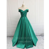 vigocouture-Green Satin Prom Dress 2022 Sweetheart Neck Evening Gown 20399-Prom Dresses-vigocouture-Green-US2-