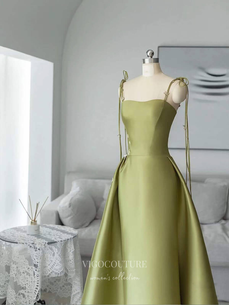 vigocouture-Green Spaghetti Strap Prom Dresses Starry Formal Dresses 21022-Prom Dresses-vigocouture-
