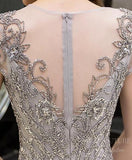 vigocouture-Grey Mermaid Beaded Prom Dress 20251-Prom Dresses-vigocouture-