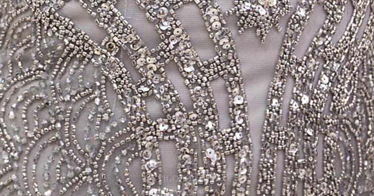 Grey Mermaid Beaded Prom Dress 20251 – vigocouture