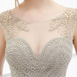 vigocouture-Grey Mermaid Beaded Prom Dress 20262-Prom Dresses-vigocouture-
