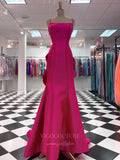 vigocouture-Hot Pink Spaghetti Strap Mermaid Prom Dress 20949-Prom Dresses-vigocouture-Hot Pink-US2-