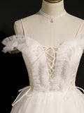 vigocouture-Ivory Beaded Homecoming Dresses Off the Shoulder Dama Dresses hc120-Prom Dresses-vigocouture-