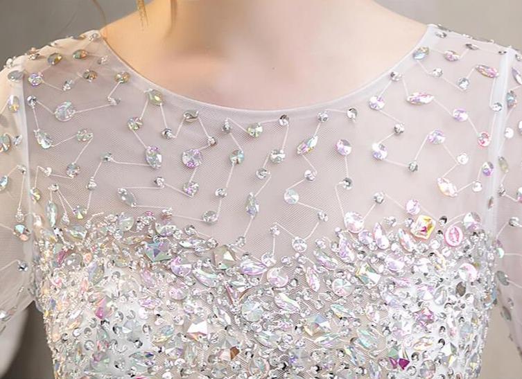 vigocouture-Ivory Feather Beaded Mermaid Prom Dress 20258-Prom Dresses-vigocouture-