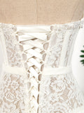 vigocouture-Ivory Lace Applique Homecoming Dresses Strapless Dama Dresses hc106-Prom Dresses-vigocouture-