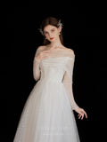 vigocouture-Ivory Long Sleeve Wedding Dresses w0010-Wedding Dresses-vigocouture-