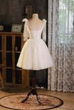 vigocouture-Ivory Spaghetti Strap Homecoming Dresses Sweetheart Neck Graduation Dresses hc146-Prom Dresses-vigocouture-