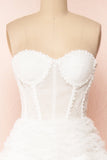 vigocouture-Ivory Strapless Tiered Wedding Dresses w0006-Wedding Dresses-vigocouture-