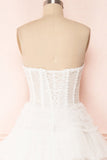 vigocouture-Ivory Strapless Tiered Wedding Dresses w0006-Wedding Dresses-vigocouture-