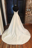 vigocouture-Ivory Sweetheart Neck Wedding Dresses Strapless A-Line Bridal Dresses W0091-Wedding Dresses-vigocouture-